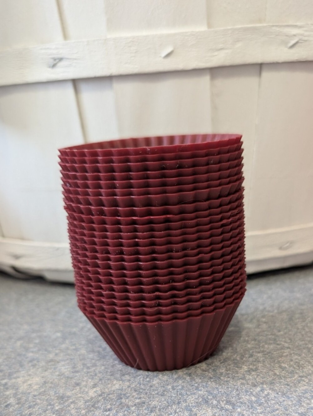 Silicone Baking Cups Reusable Cupcake Muffin Liners Maroon Burgundy Set